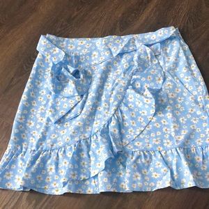 baby blue floral skirt